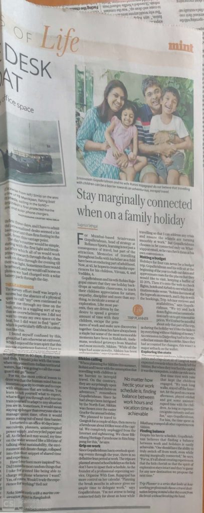 Stay marginally connected when on a holiday