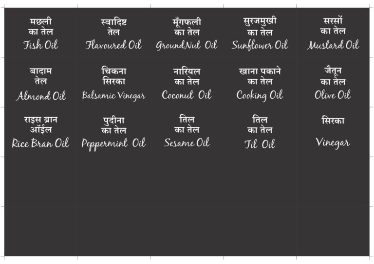 Kitchen Labels Hindi Organise With Ease